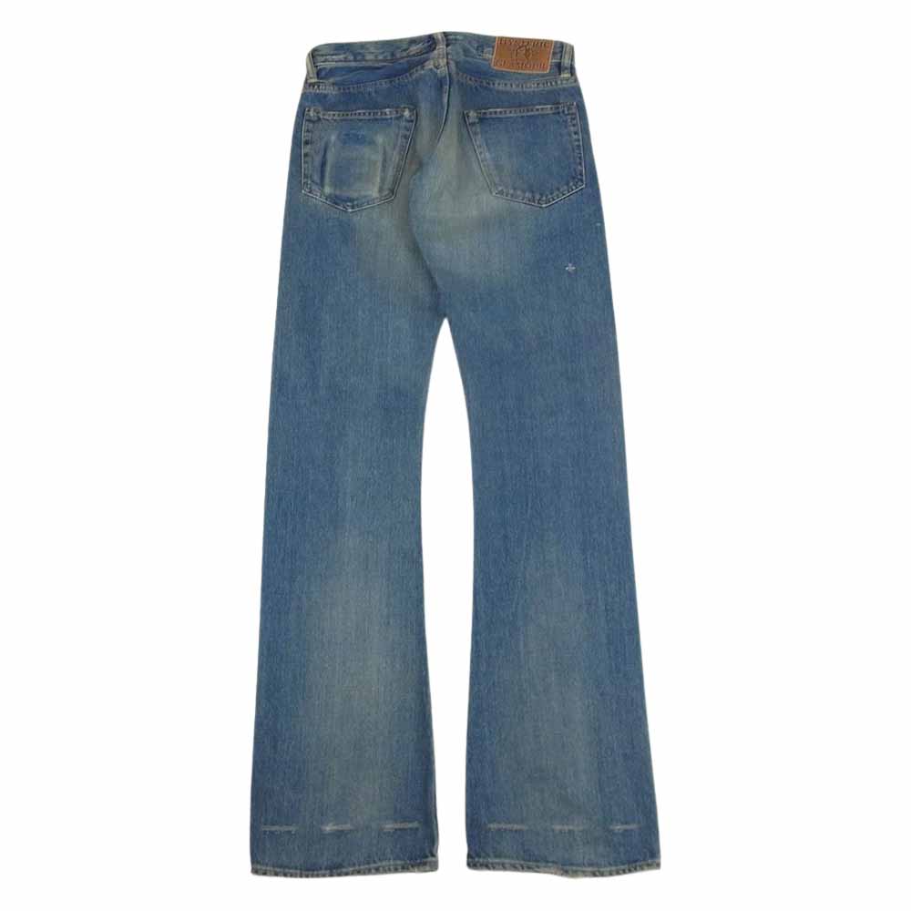 HYSTERIC GLAMOUR ヒステリックグラマー 0293AP12 ブーツカット スタッズ デニム パンツ インディゴブルー系 28【中古】
