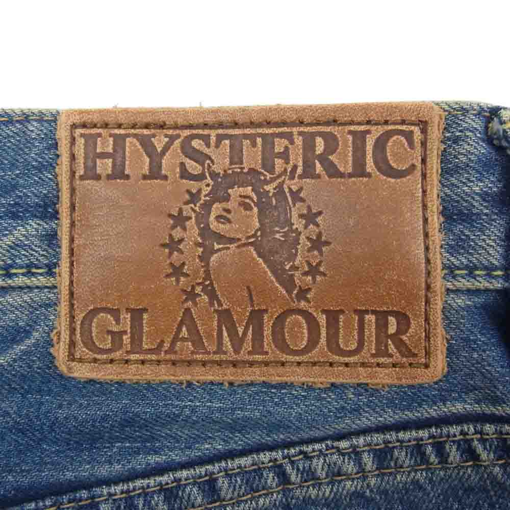 HYSTERIC GLAMOUR ヒステリックグラマー 0293AP12 ブーツカット スタッズ デニム パンツ インディゴブルー系 28【中古】