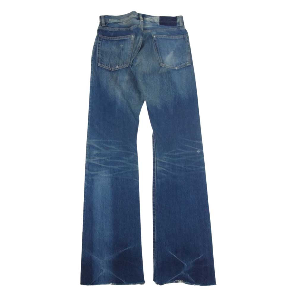 HYSTERIC GLAMOUR ヒステリックグラマー 4AP-2911 ブーツカット カットオフ ダメージ加工 スタッズ デニムパンツ インディゴブルー系 28【中古】