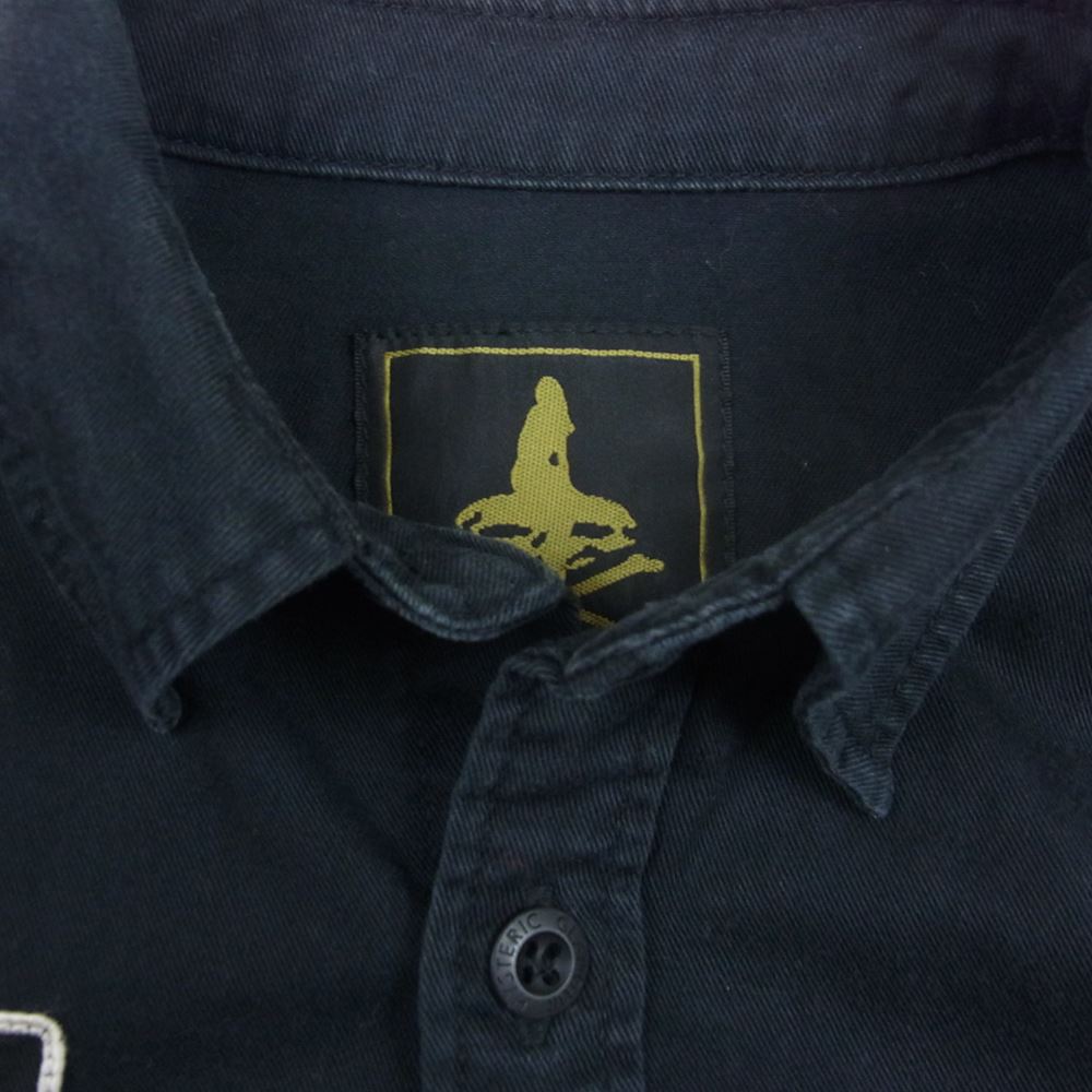 HYSTERIC GLAMOUR ヒステリックグラマー 0201AH01 DESIGNED TO KILL 刺繍 M-65 ミリタリー シャツ ブラック ブラック系 S【中古】