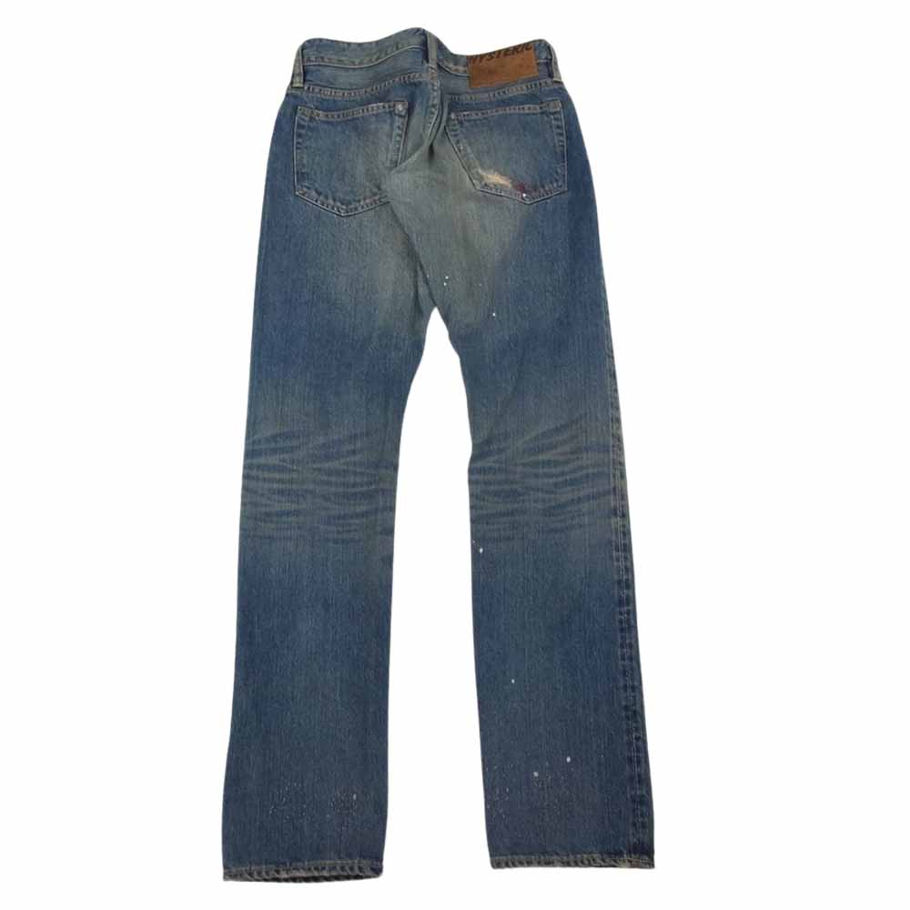 HYSTERIC GLAMOUR ヒステリックグラマー 4AP-2741 膝ダメージ ペイント加工 スリム デニム パンツ インディゴブルー系 28【中古】