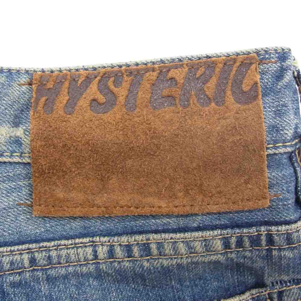 HYSTERIC GLAMOUR ヒステリックグラマー 4AP-2741 膝ダメージ ペイント加工 スリム デニム パンツ インディゴブルー系 28【中古】