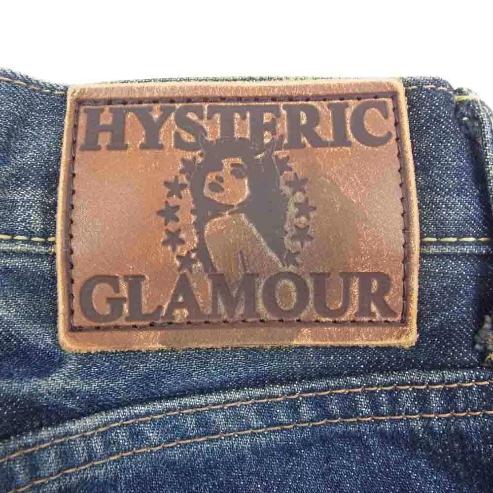HYSTERIC GLAMOUR ヒステリックグラマー 4AP-2671 クラッシュ リペア 加工 スタッズ スリム デニム パンツ インディゴブルー系 28【中古】