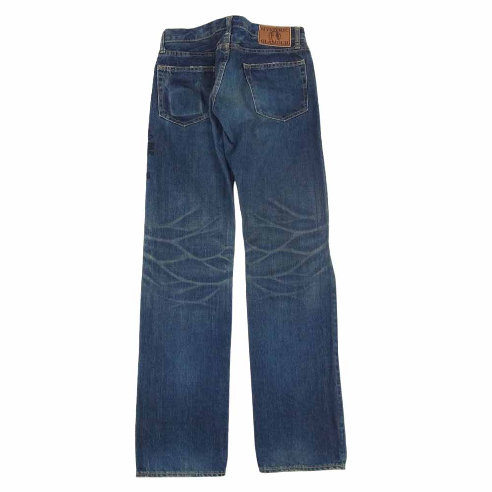 HYSTERIC GLAMOUR ヒステリックグラマー 4AP-2581 ROCK'N ROLL IS KILLING ME プリント スタッズデニム インディゴブルー系 28【中古】