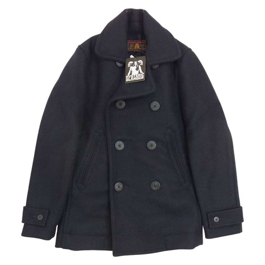 HYSTERIC GLAMOUR ヒステリックグラマー 0234AC09275 ウール メルトン ピーコート ネイビー系 S【新古品】【未使用】【中古】
