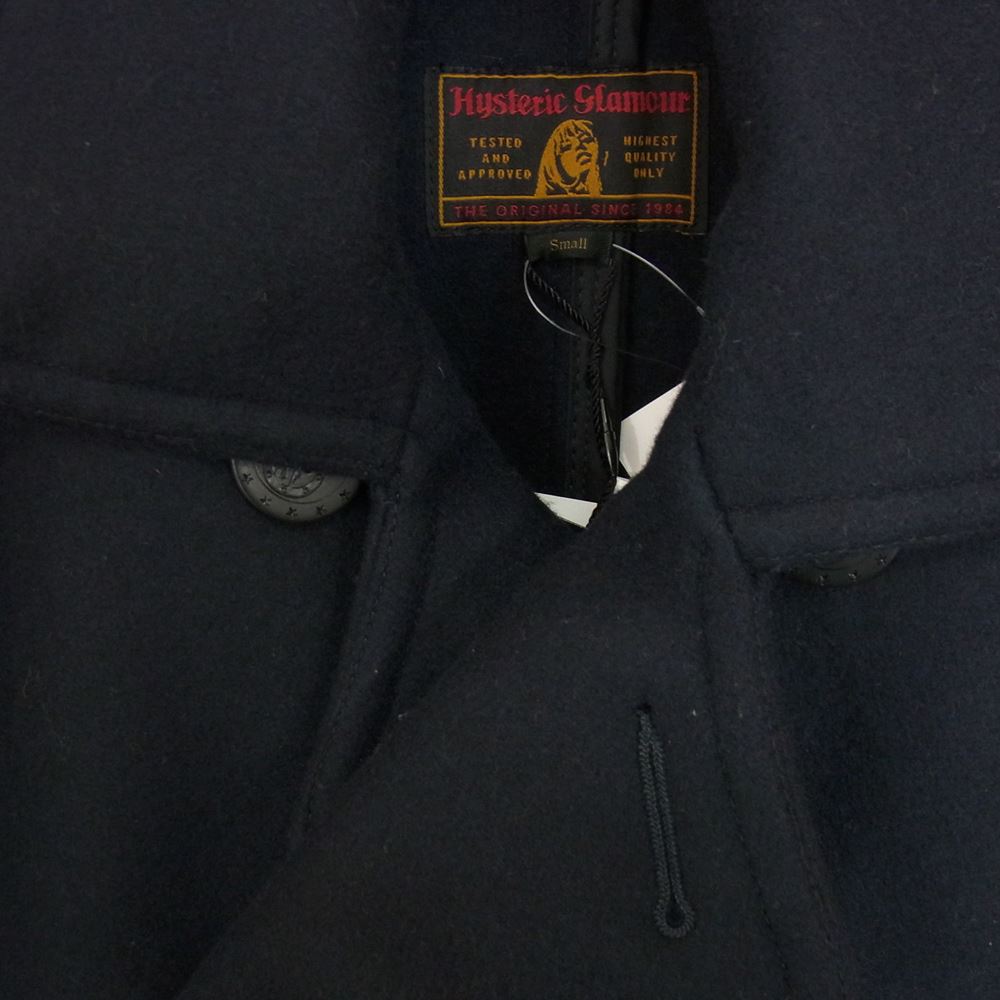 HYSTERIC GLAMOUR ヒステリックグラマー 0234AC09275 ウール メルトン ピーコート ネイビー系 S【新古品】【未使用】【中古】