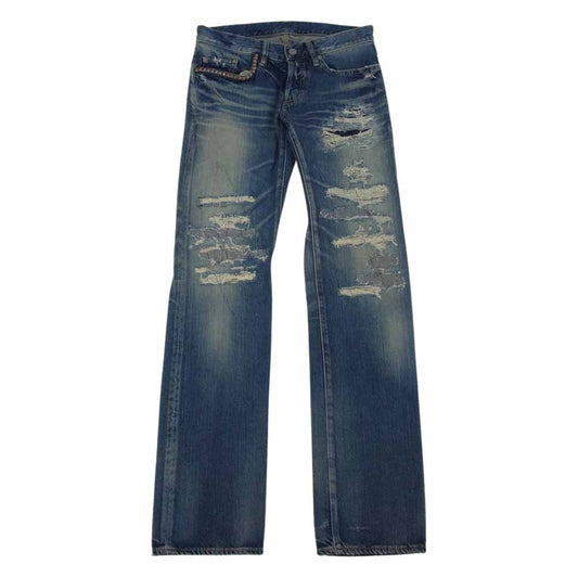HYSTERIC GLAMOUR ヒステリックグラマー 0211AP08 RSP加工 ストレート デニムパンツ インディゴブルー系 28【中古】