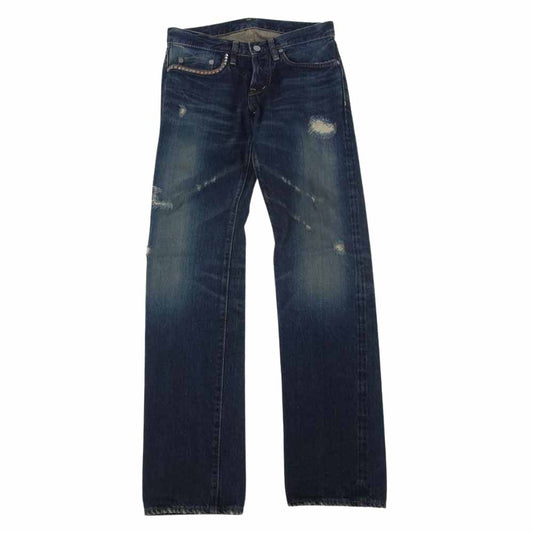 HYSTERIC GLAMOUR ヒステリックグラマー 10AW 0204AP10 野口強 REAL WRINKLE CLASH 加工 スタッズ デニム インディゴブルー系 28【中古】