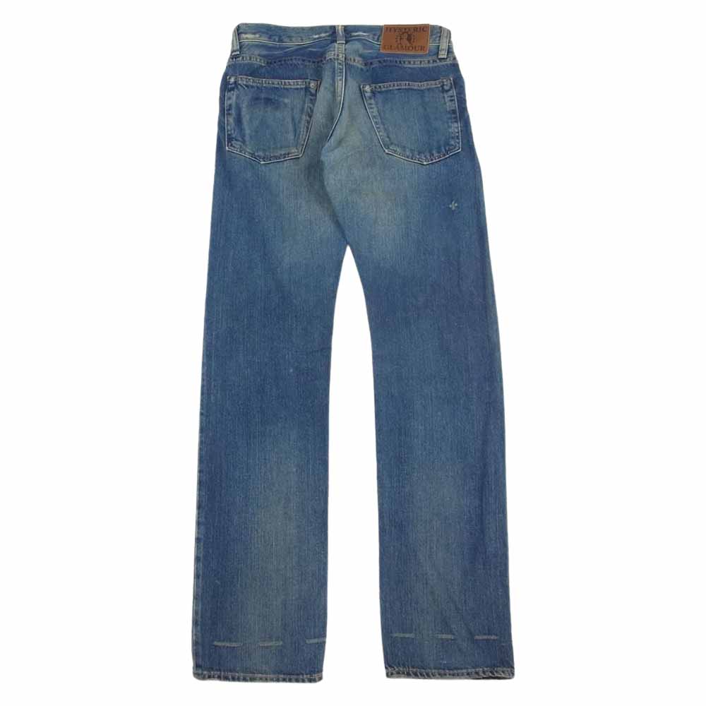 HYSTERIC GLAMOUR ヒステリックグラマー 0201AP09 SP加工 スクラッチ リメイク ストレート デニム パンツ  インディゴブルー系 28【中古】