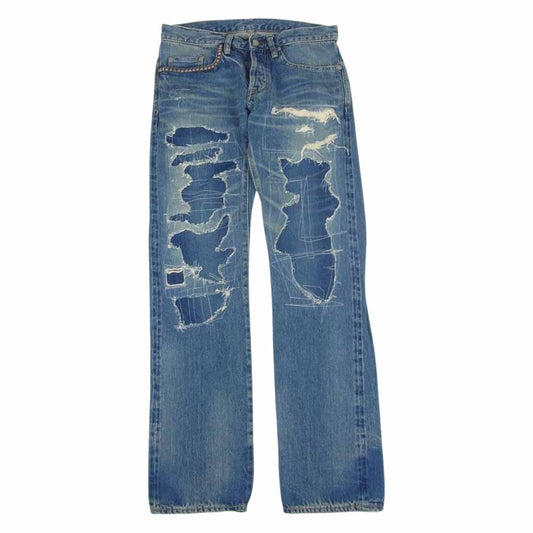 HYSTERIC GLAMOUR ヒステリックグラマー 0213AP09 UPR加工 ストレート デニムパンツ インディゴブルー系 28【中古】