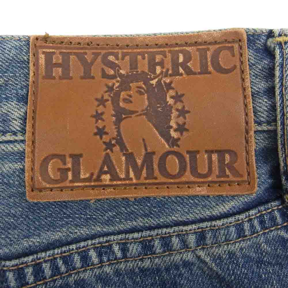 HYSTERIC GLAMOUR ヒステリックグラマー 0203AP10 HSR加工 クラッシュ リペア ダメージ デニム パンツ インディゴブルー系 28【中古】