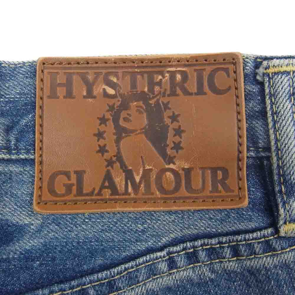 HYSTERIC GLAMOUR ヒステリックグラマー 0214AP06 SP加工 MULTI ガール プリント スタッズ デニム パンツ インディゴブルー系 28【中古】
