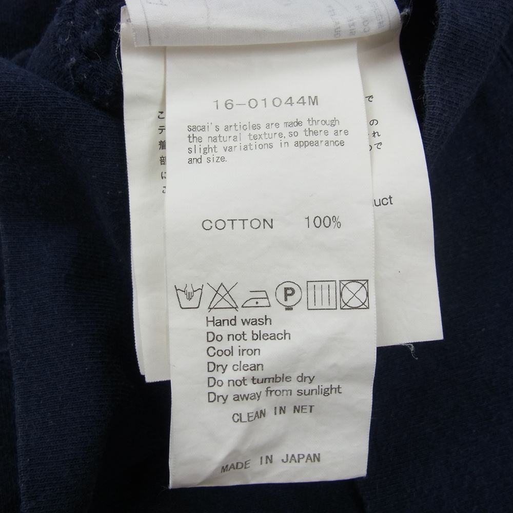 Sacai サカイ 16-01044M  クルーネック 長袖 Tシャツ ネイビー系 3【中古】