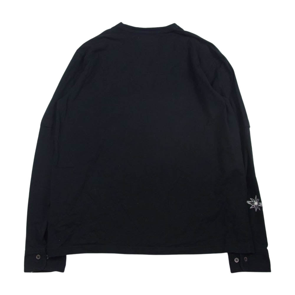 Sacai サカイ  19-01960M  フラワー 刺繍 レイヤード ポケット Tシャツ ブラック系 4【中古】