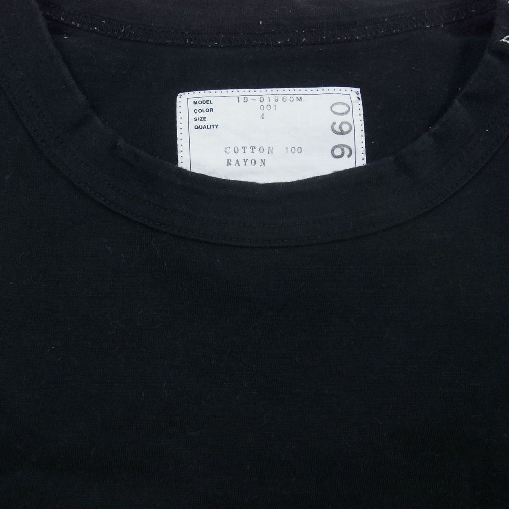Sacai サカイ  19-01960M  フラワー 刺繍 レイヤード ポケット Tシャツ ブラック系 4【中古】