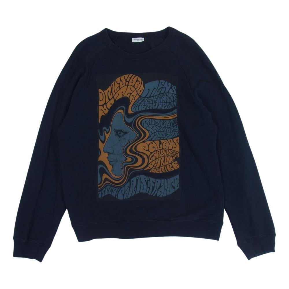 DRIES VAN NOTEN ドリスヴァンノッテン 16AW Wes Wilson ウェスウィルソン アートプリント プルオーバー スウェット ネイビー系【中古】