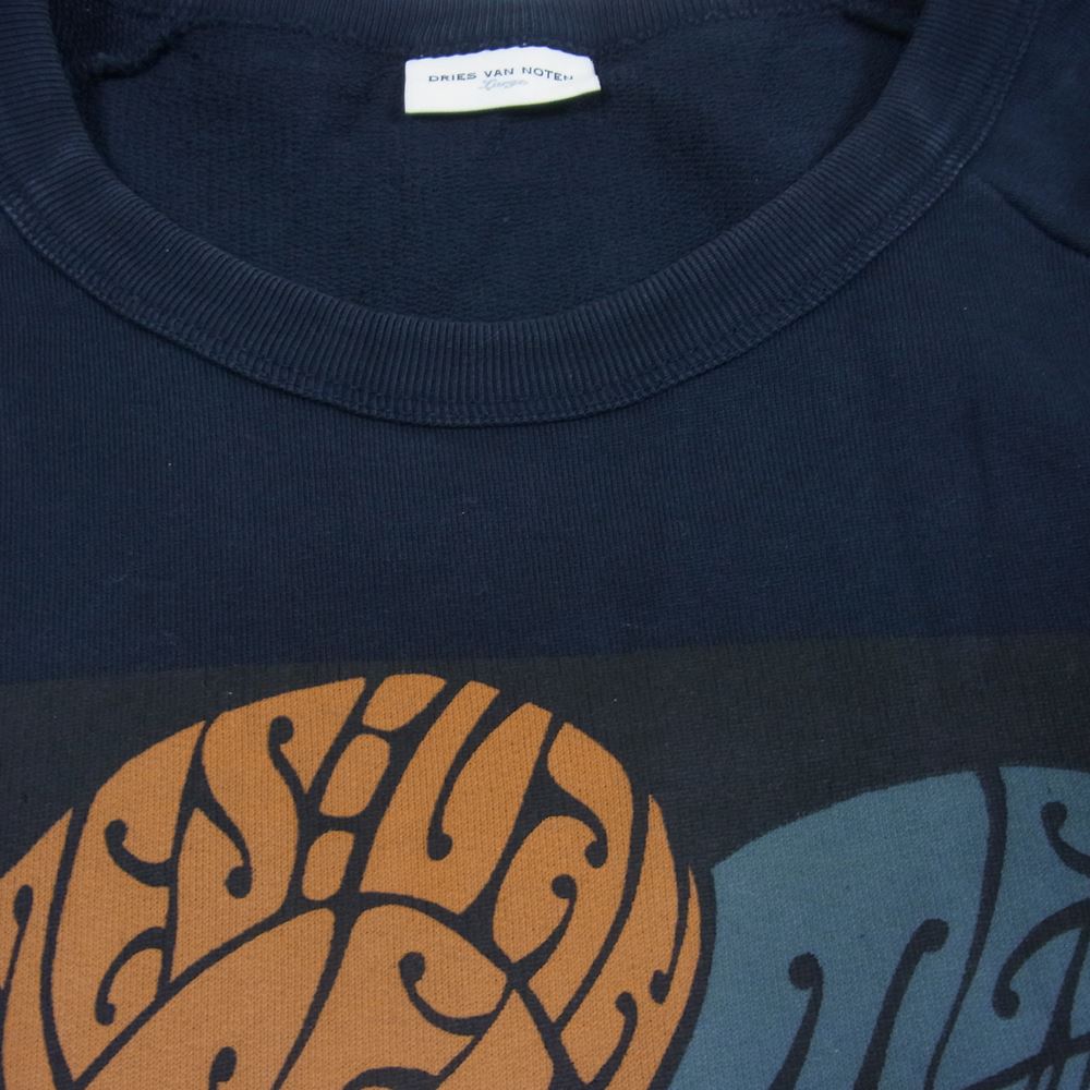 DRIES VAN NOTEN ドリスヴァンノッテン 16AW Wes Wilson ウェスウィルソン アートプリント プルオーバー スウェット ネイビー系【中古】