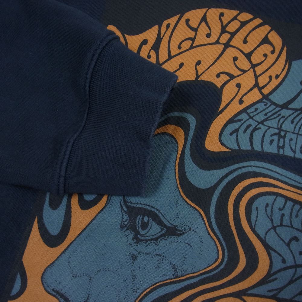 DRIES VAN NOTEN ドリスヴァンノッテン 16AW Wes Wilson ウェスウィルソン アートプリント プルオーバー スウェット ネイビー系【中古】