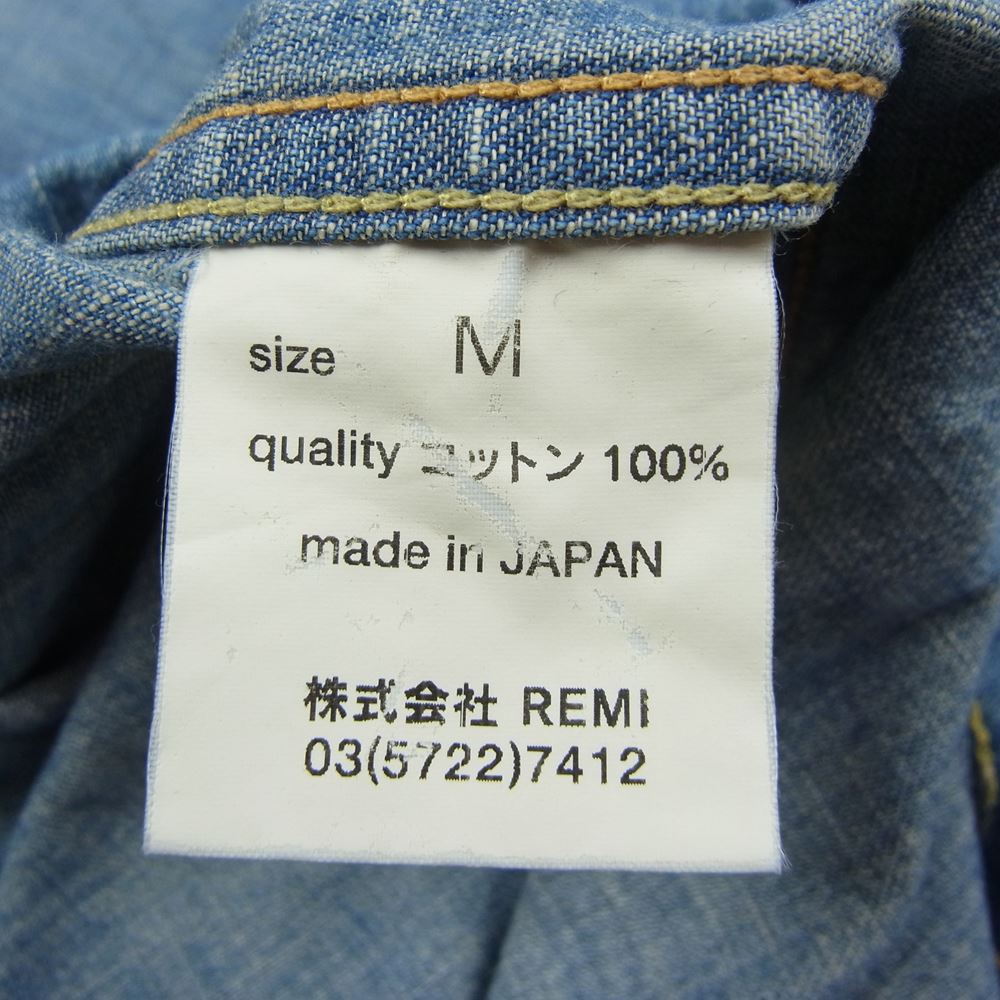 REMI RELIEF レミレリーフ ウエスタン デニムシャツ ブルー インディゴブルー系 M【中古】