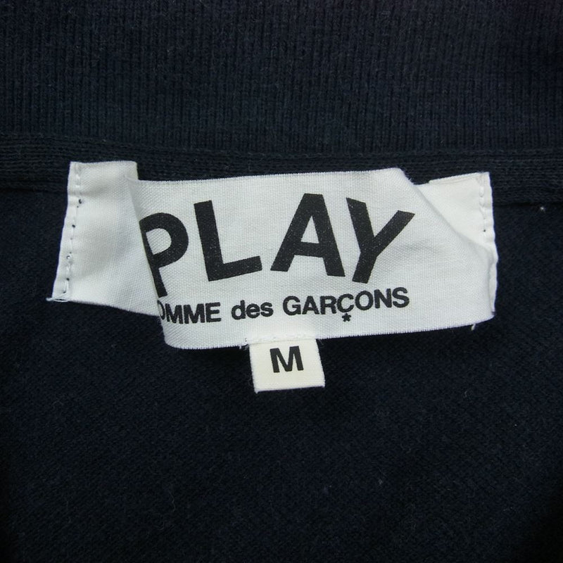 PLAY COMME des GARCONS プレイコムデギャルソン AZ-T066 ハートロゴ刺繍 半袖 ポロシャツ ブラック系 M【中古】