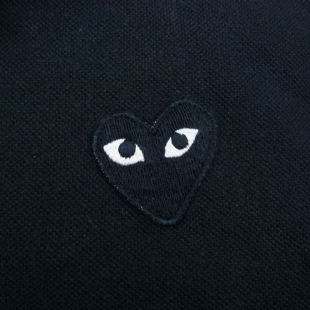 PLAY COMME des GARCONS プレイコムデギャルソン AZ-T066 ハートロゴ刺繍 半袖 ポロシャツ ブラック系 M【中古】