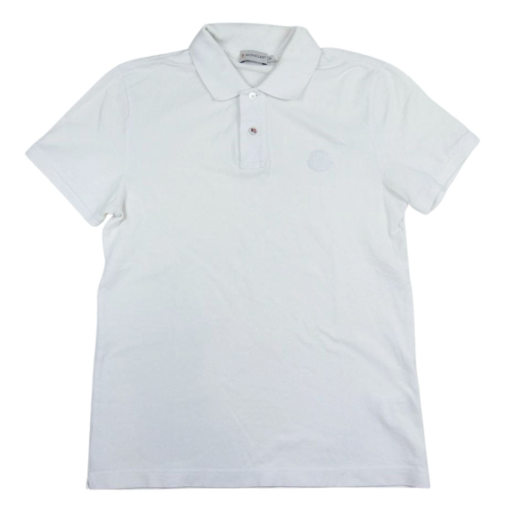 MONCLER モンクレール 国内正規品 MAGLIA POLO MANICA CORTA マグリア ロゴワッペン 半袖 ポロシャツ ホワイト ホワイト系 S【中古】