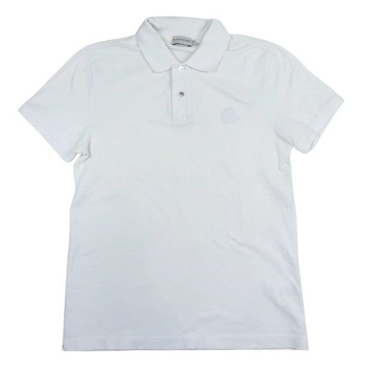MONCLER モンクレール 国内正規品 MAGLIA POLO MANICA CORTA マグリア ロゴワッペン 半袖 ポロシャツ ホワイト ホワイト系 S【中古】