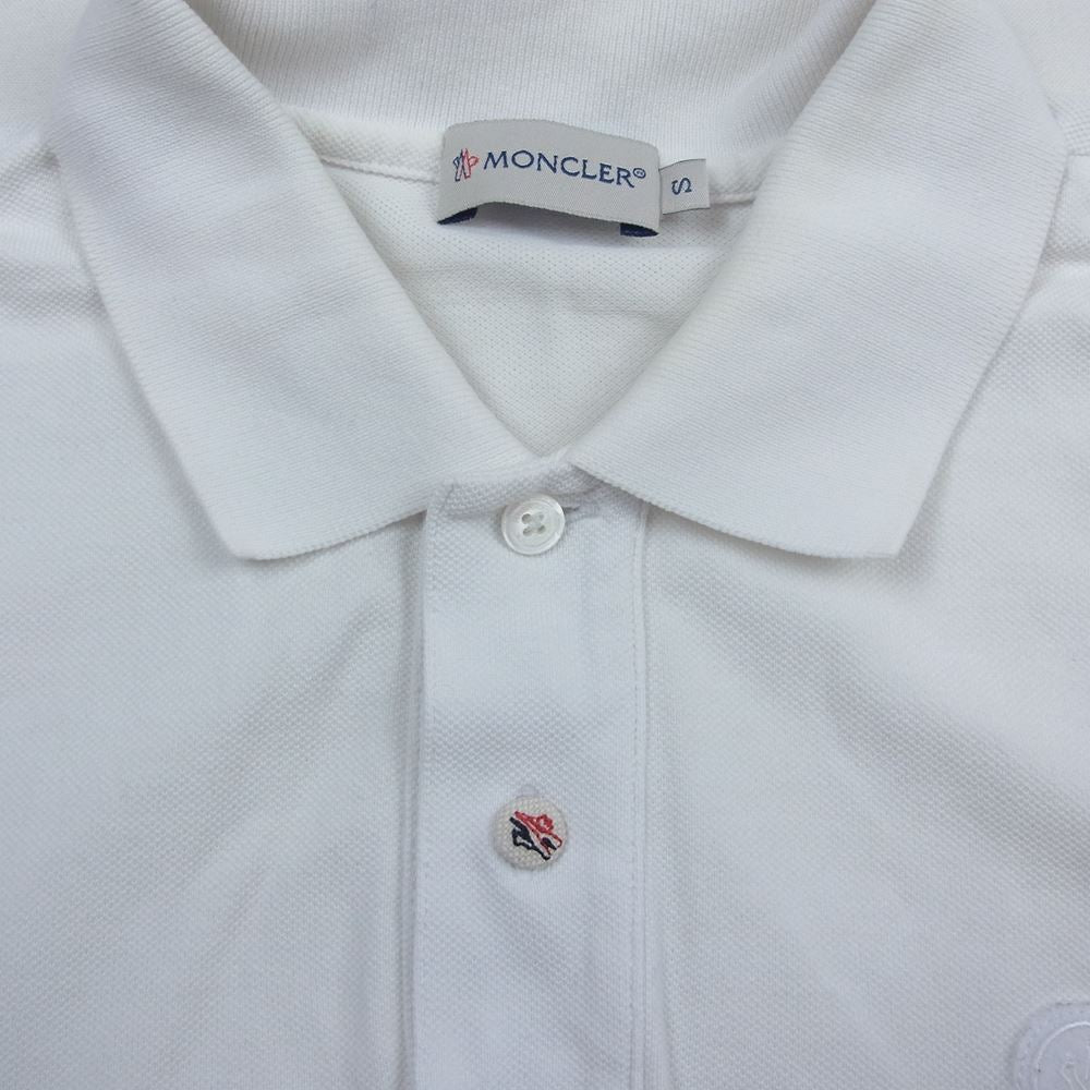 MONCLER モンクレール 国内正規品 MAGLIA POLO MANICA CORTA マグリア ロゴワッペン 半袖 ポロシャツ ホワイト ホワイト系 S【中古】