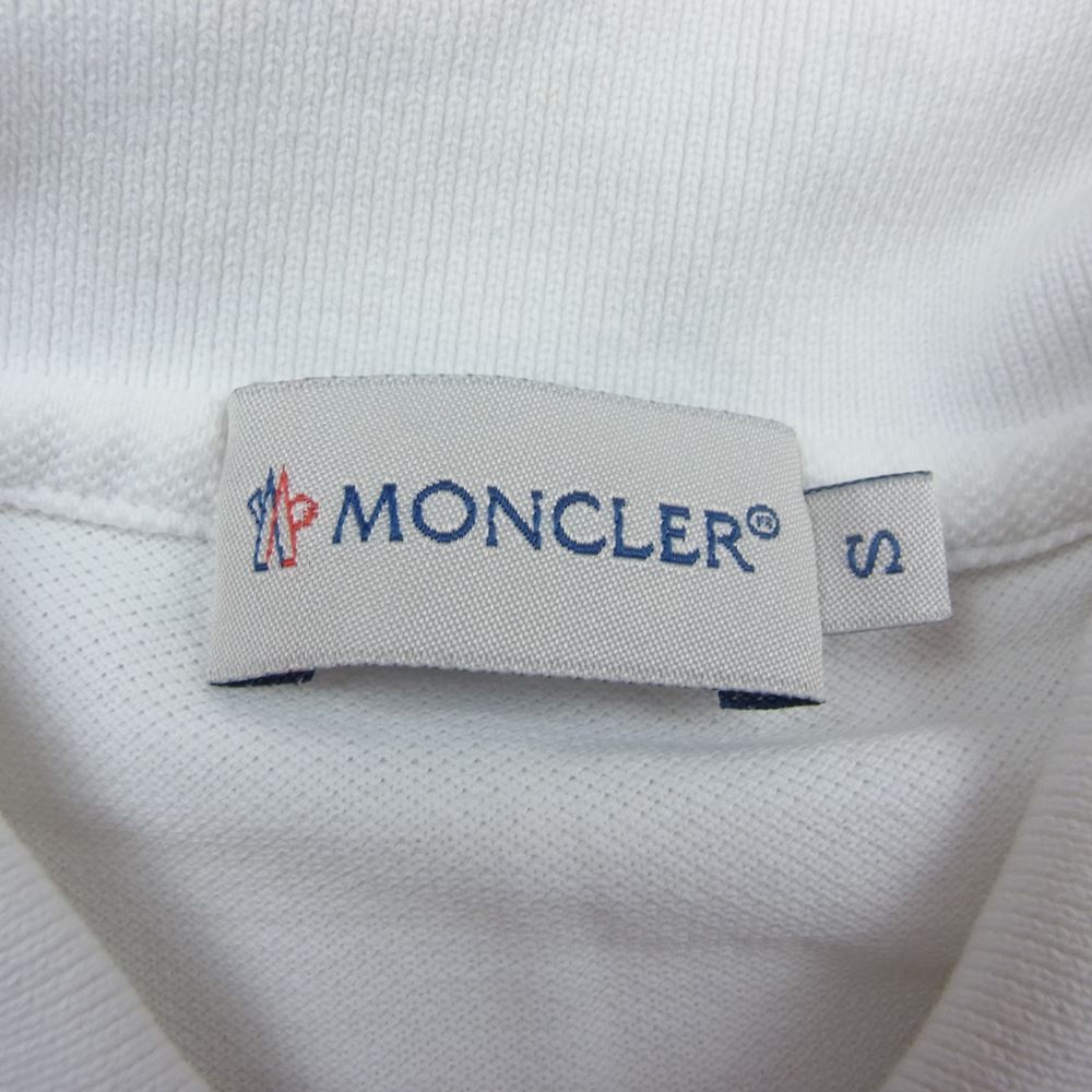 MONCLER モンクレール 国内正規品 MAGLIA POLO MANICA CORTA マグリア ロゴワッペン 半袖 ポロシャツ ホワイト ホワイト系 S【中古】
