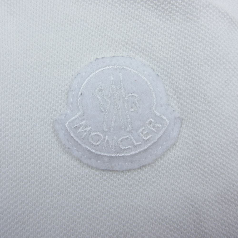 MONCLER モンクレール 国内正規品 MAGLIA POLO MANICA CORTA マグリア ロゴワッペン 半袖 ポロシャツ ホワイト ホワイト系 S【中古】