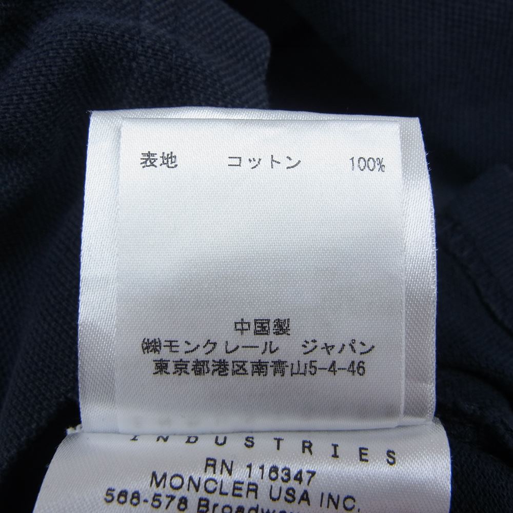 MONCLER モンクレール 国内正規品 MAGLIA POLO MANICA CORTA マグリア ロゴワッペン 半袖 ポロシャツ ネイビー×ホワイト ダークネイビー系 S【中古】