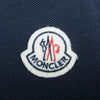 MONCLER モンクレール 国内正規品 MAGLIA POLO MANICA CORTA マグリア ロゴワッペン 半袖 ポロシャツ ネイビー×ホワイト ダークネイビー系 S【中古】