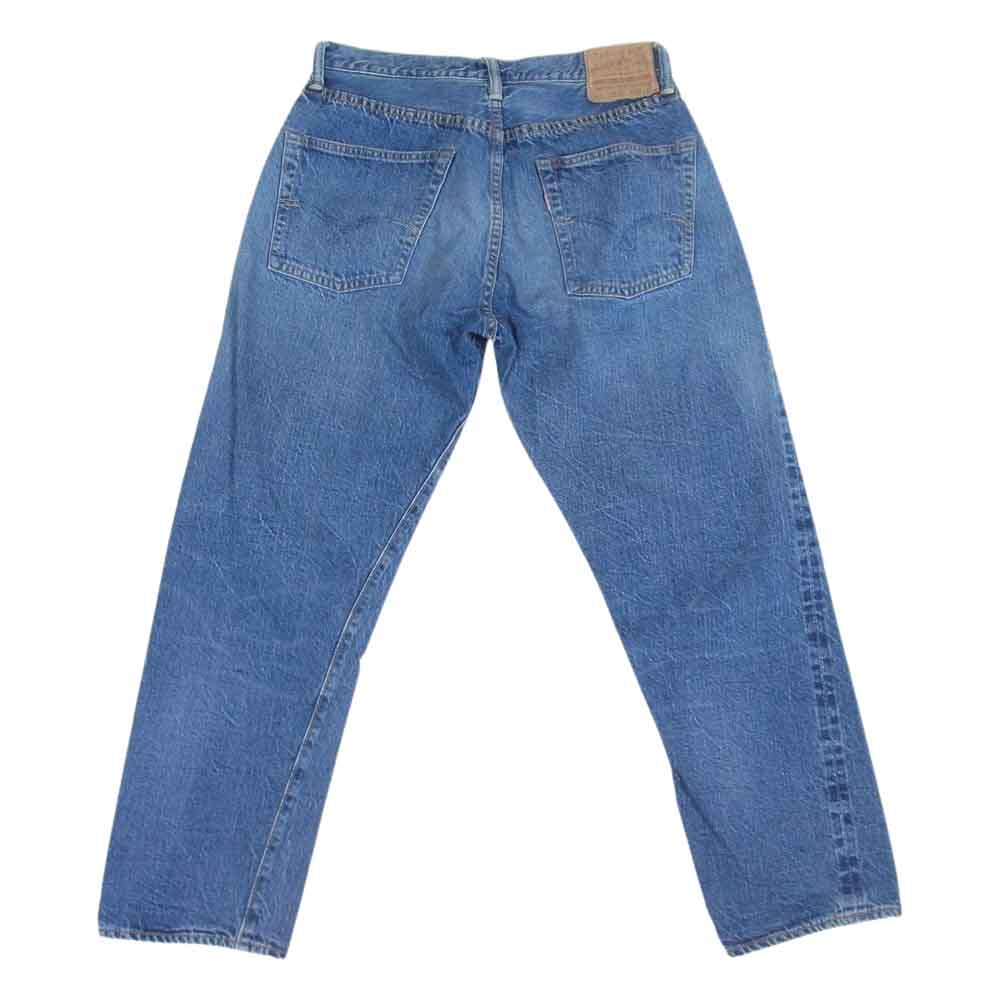 WAREHOUSE ウエアハウス 1105 2ND-HAND USED WASH ウォッシュ加工 5ポケット ジップフライ デニムパンツ ジーンズ インディゴブルー系 32【中古】