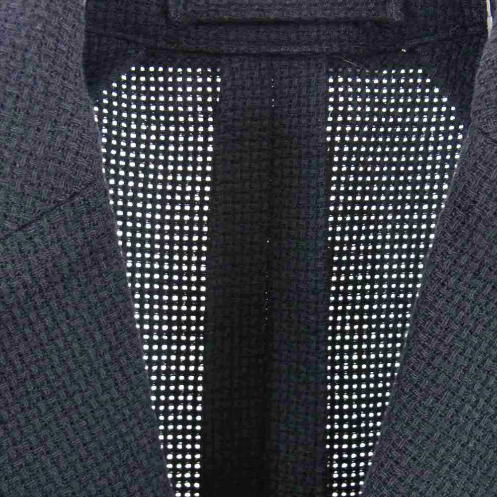 LARDINI ラルディーニ イタリア製 3B ブートニエール コットン ニット テーラードジャケット ダークネイビー系 44【中古】