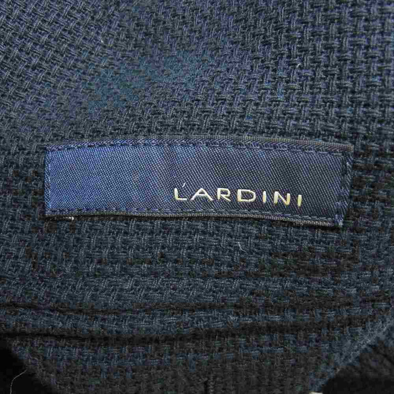 LARDINI ラルディーニ イタリア製 3B ブートニエール コットン ニット テーラードジャケット ダークネイビー系 44【中古】