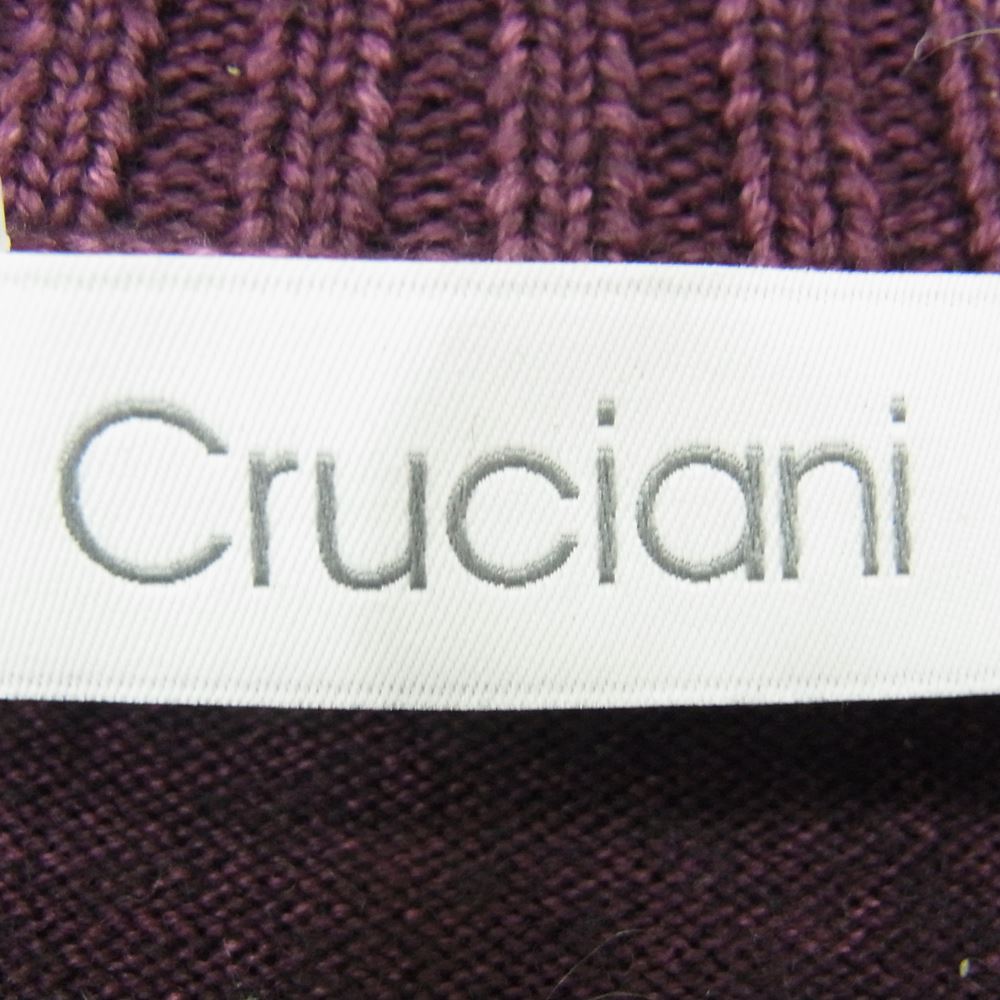 CRUCIANI クルチアーニ 22AW JU4200 国内正規品 イタリア製 27×9ハイゲージ クルーネック ウールニット パープル系 48【美品】【中古】