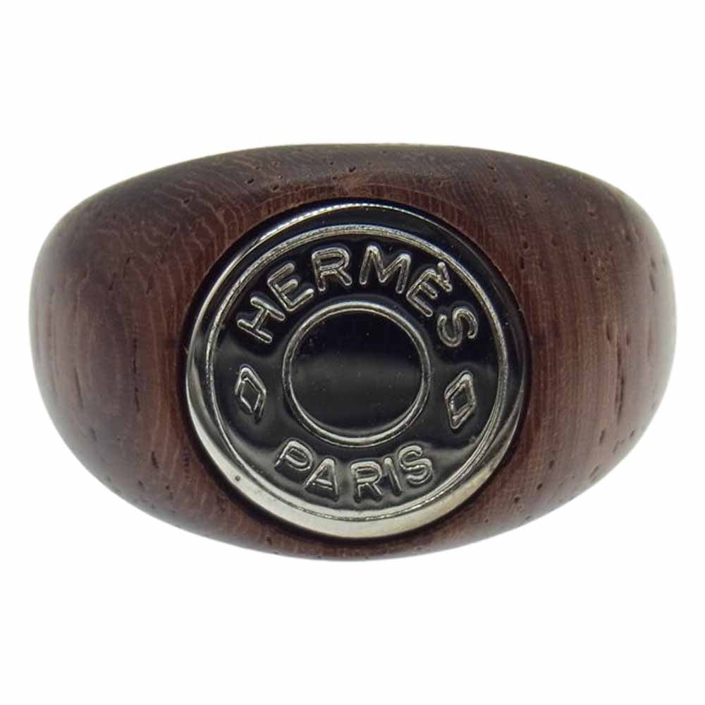 HERMES エルメス セリエ GP 木製 ウッド リング ダークブラウン系【中古】