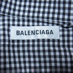 BALENCIAGA バレンシアガ 622050 コットン バックロゴ ギンガム チェック シャツ 長袖 ブラック系 34【中古】