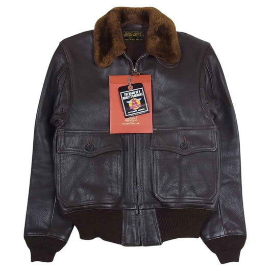 リアルマッコイズ G-1 FLIGHT JACKET フライトジャケット ブラウン系 34 L【中古】