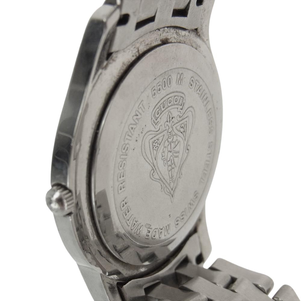 GUCCI グッチ 5500M スイス製 ステンレス アナログ クォーツ 時計 ウォッチ  ブラック系 シルバー系【中古】