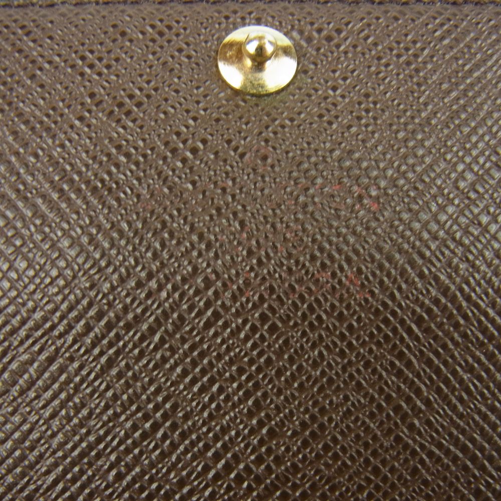 LOUIS VUITTON ルイ・ヴィトン N61724 ダミエ ポシェット ポルト モネ カルト クレディ 長財布 カウハイド レザー ブラウン系【中古】