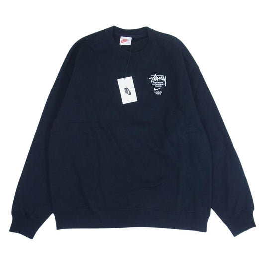 NIKE ナイキ DC4198-010  STUSSY Fleece Crew Sweatshirt ステューシー フリース クルーネック スウェット ブラック系 M【新古品】【未使用】【中古】