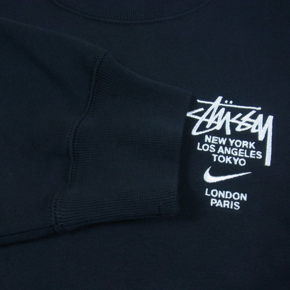 NIKE ナイキ DC4198-010  STUSSY Fleece Crew Sweatshirt ステューシー フリース クルーネック スウェット ブラック系 M【新古品】【未使用】【中古】