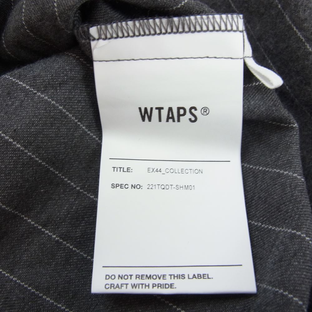 WTAPS ダブルタップス 22SS 221TQDT-SHM01 LEAGUE/LS/COTTON.FLANNEL.STRIPE リーグ ロングスリーブ シャツ フランネル ストライプ  グレー系 2【中古】