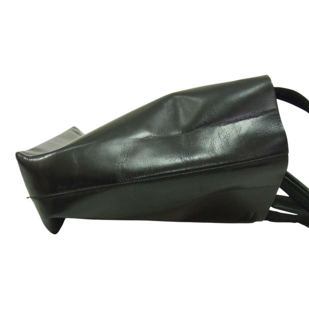 PRADA プラダ レザー ロゴ 型抜き トート バッグ ブラック系【中古】