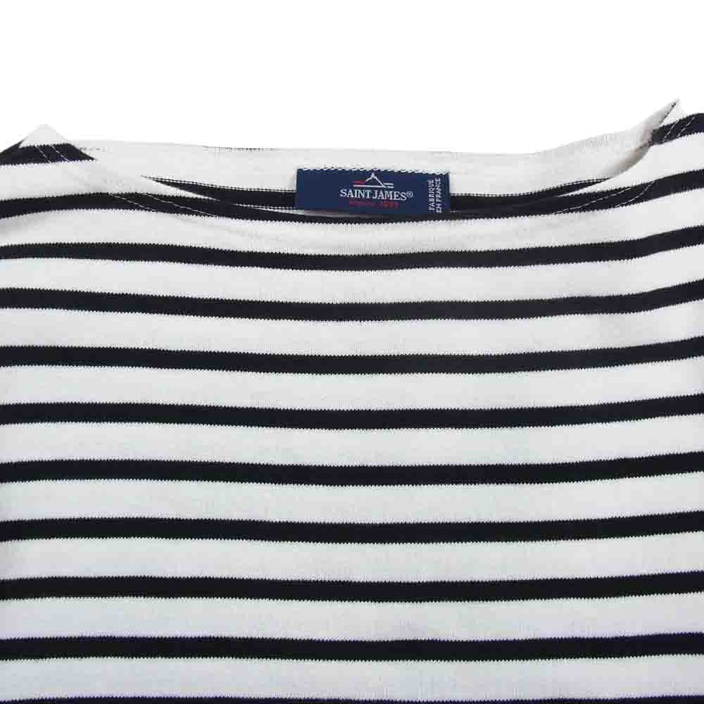 SAINT JAMES セントジェームス ボーダー バスク シャツ カットソー ブラック系 ホワイト系 M【中古】