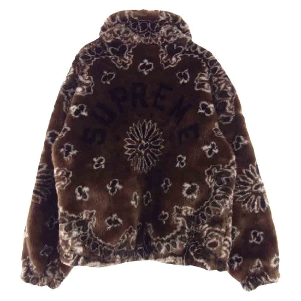 Supreme シュプリーム 21SS  Bandana Faux Fur Bomber Jacket バンダナ フェイクファー ボンバー ジャケット ブラウン系 S【中古】