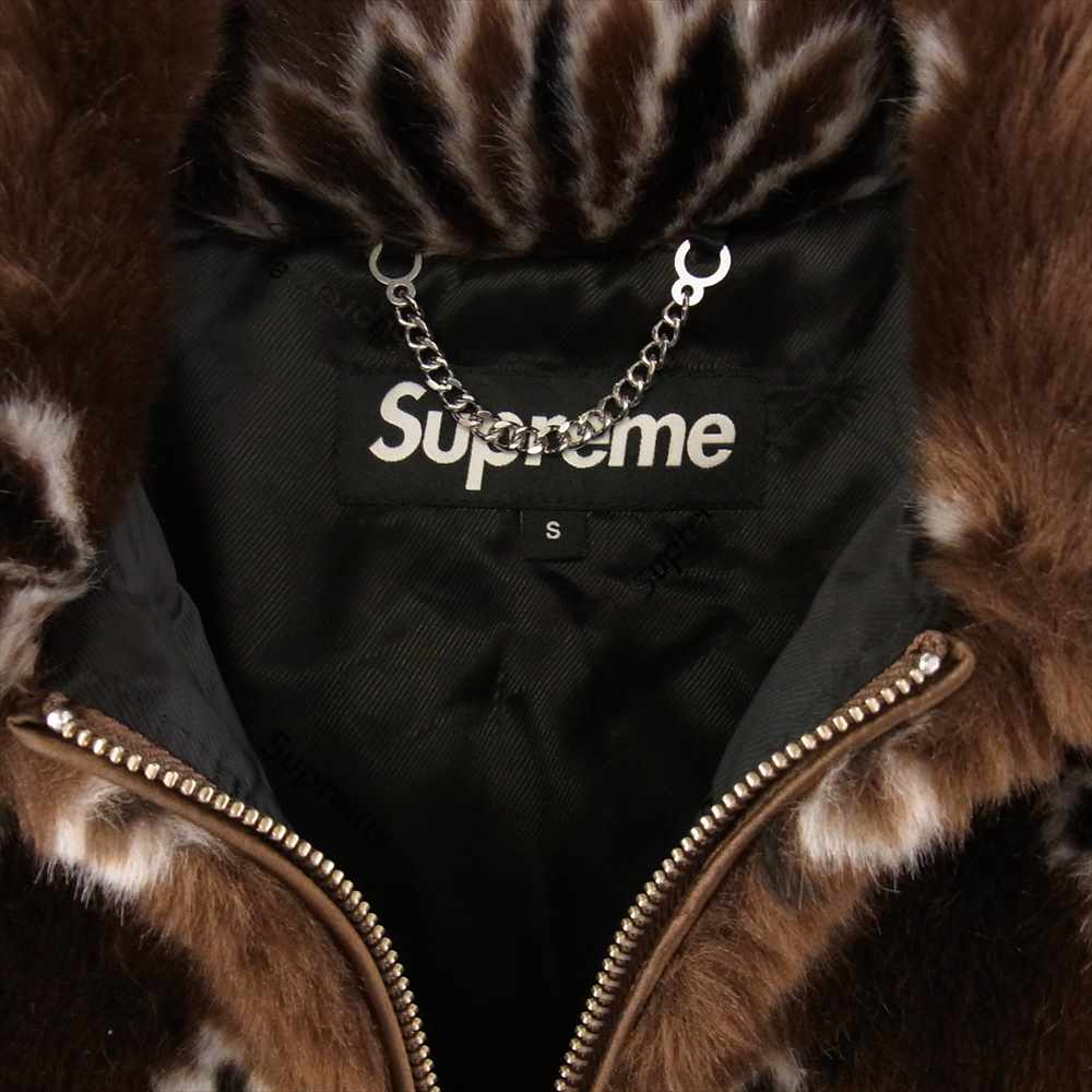 Supreme シュプリーム 21SS  Bandana Faux Fur Bomber Jacket バンダナ フェイクファー ボンバー ジャケット ブラウン系 S【中古】