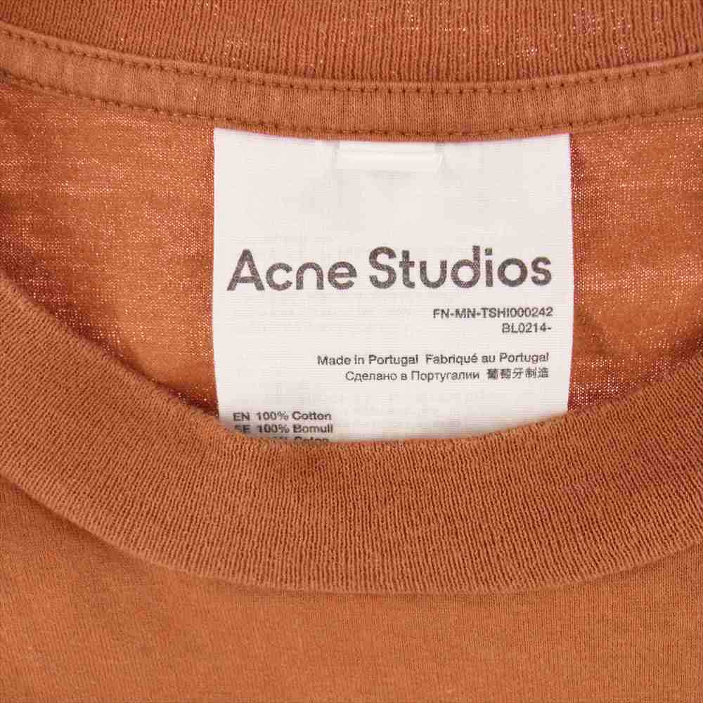 ACNE STUDIOS アクネストゥディオズ FN-MN-TSHI000242 コットン ポケット Tシャツ オレンジ系 XS【中古】