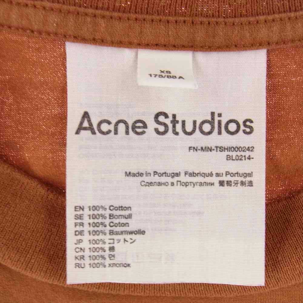 ACNE STUDIOS アクネストゥディオズ FN-MN-TSHI000242 コットン ポケット Tシャツ オレンジ系 XS【中古】
